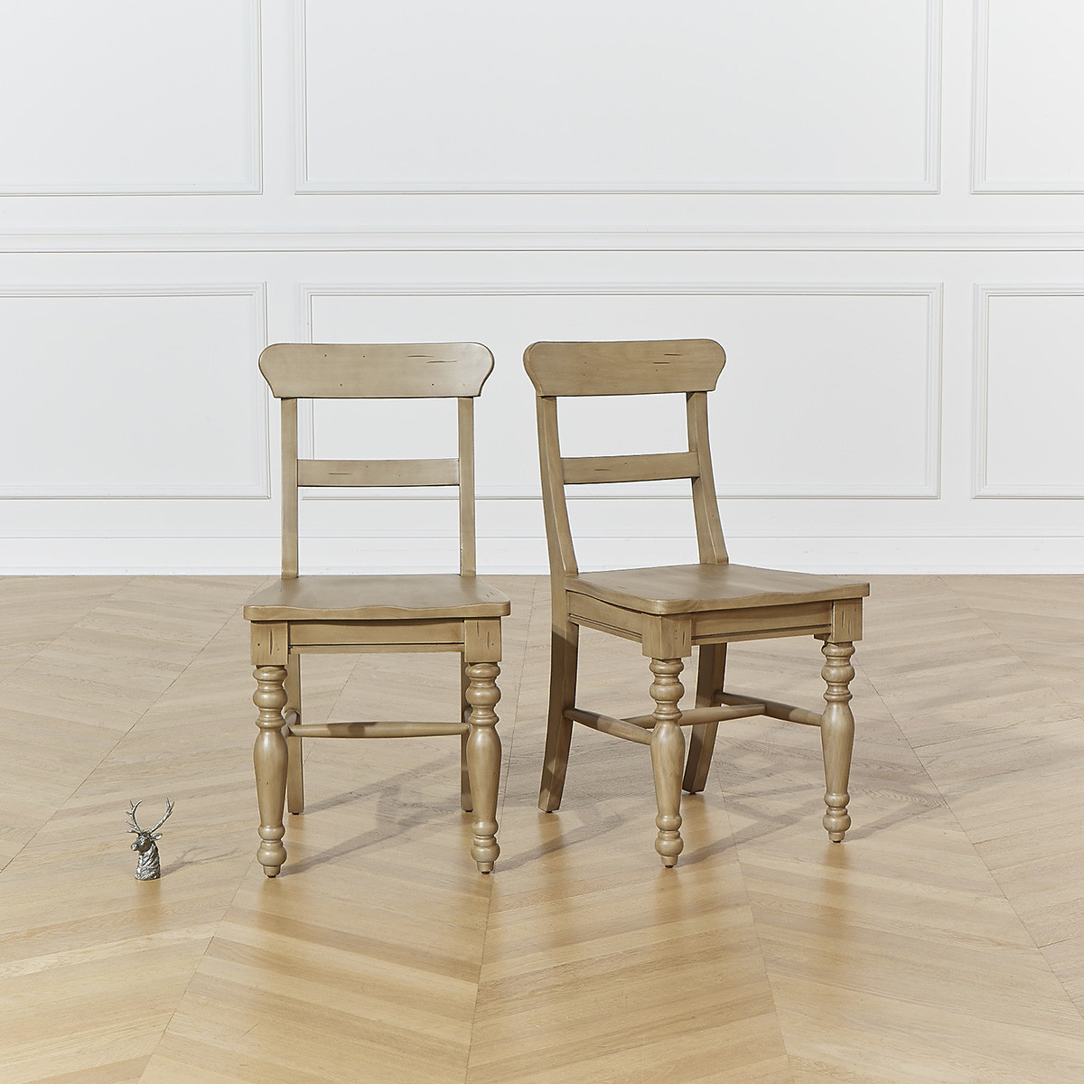 Lot de 2 chaises style contemporain en bois massif JOHNSON bois, ROBIN DES BOIS