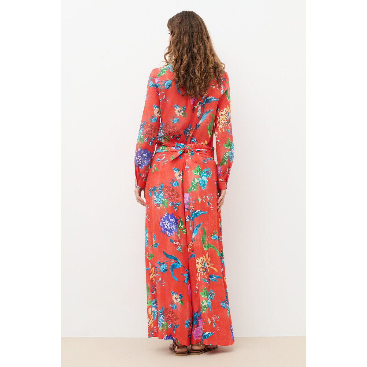 Pantalon taille haute PANTALON PATRICE FLEURIE rouge vif, CAROLL