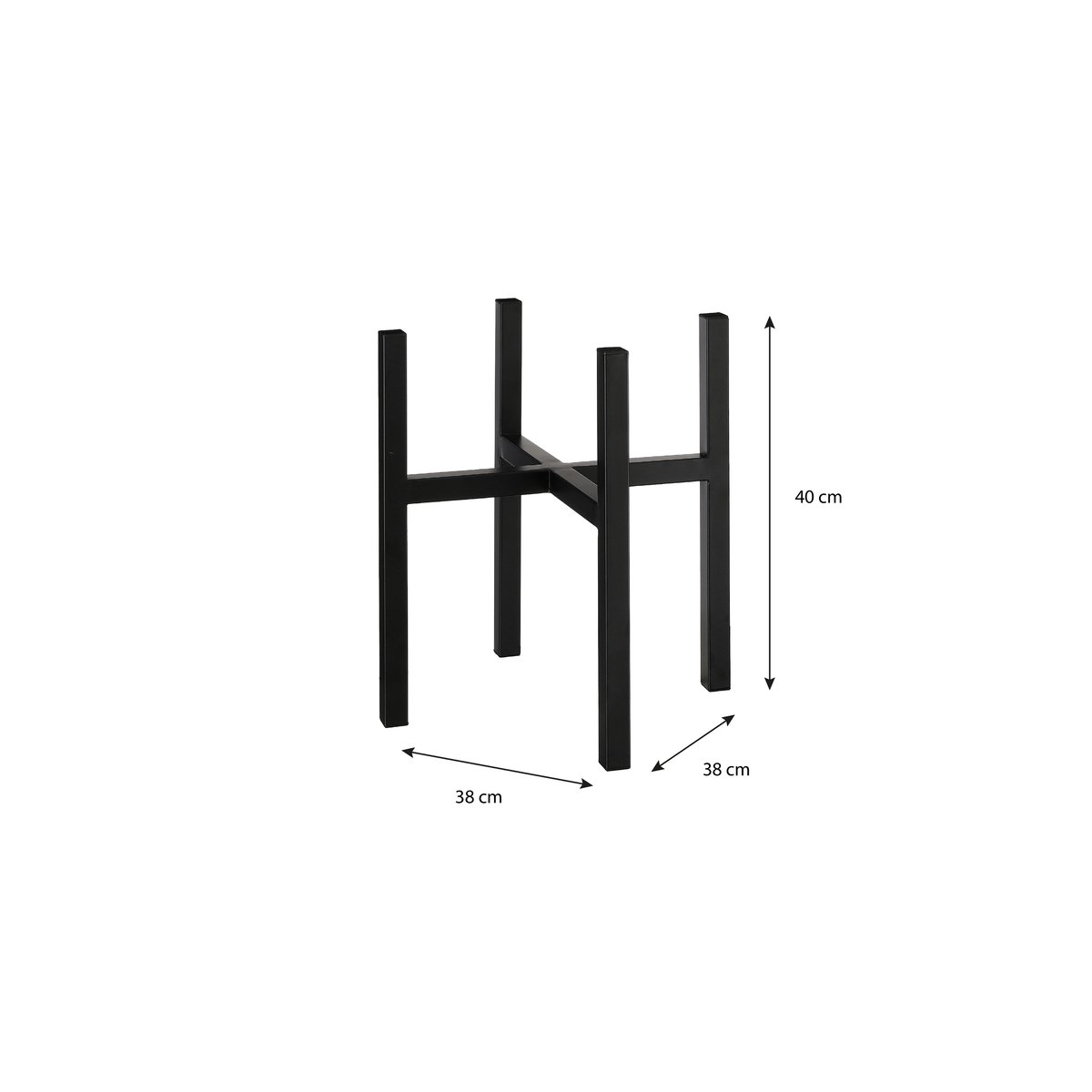Support pour plantes H40 cm ASCOT XL noir, MICA DECORATIONS