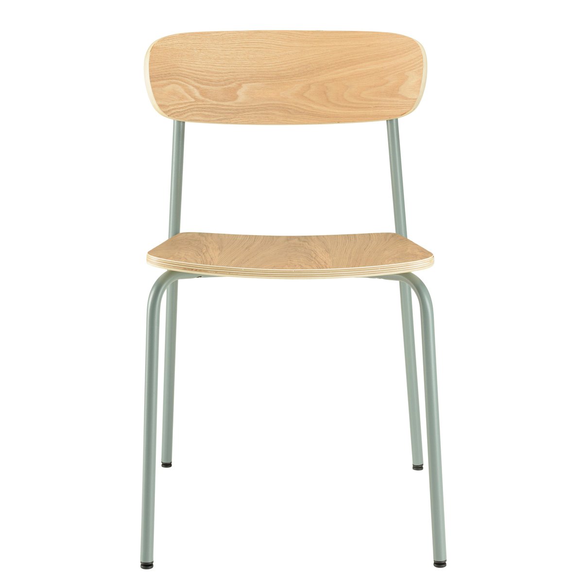 Chaise bois et métal vert pale style écolier (lot de 2) TIM bois naturel, PIER IMPORT