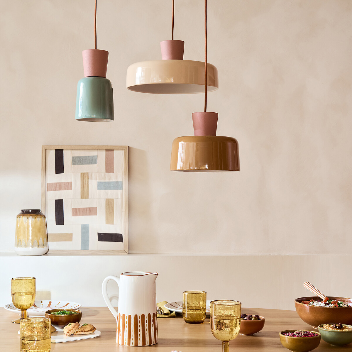 Lámpara colgante de cerámica de colores Ø 21 cm, Jimna caramelo, LA REDOUTE INTERIEURS