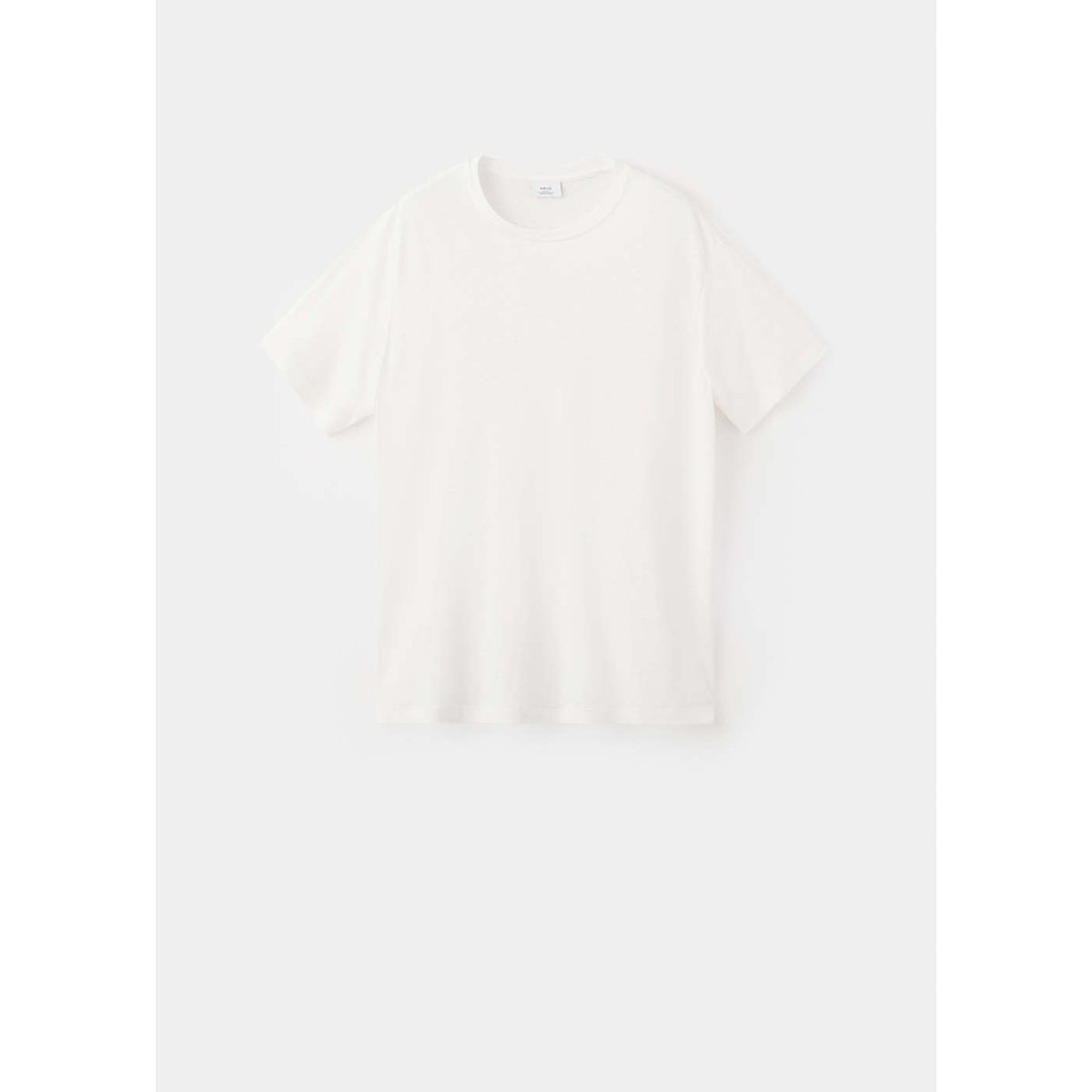 T-shirt slim fit en mélange de lin blanc, MANGO MAN