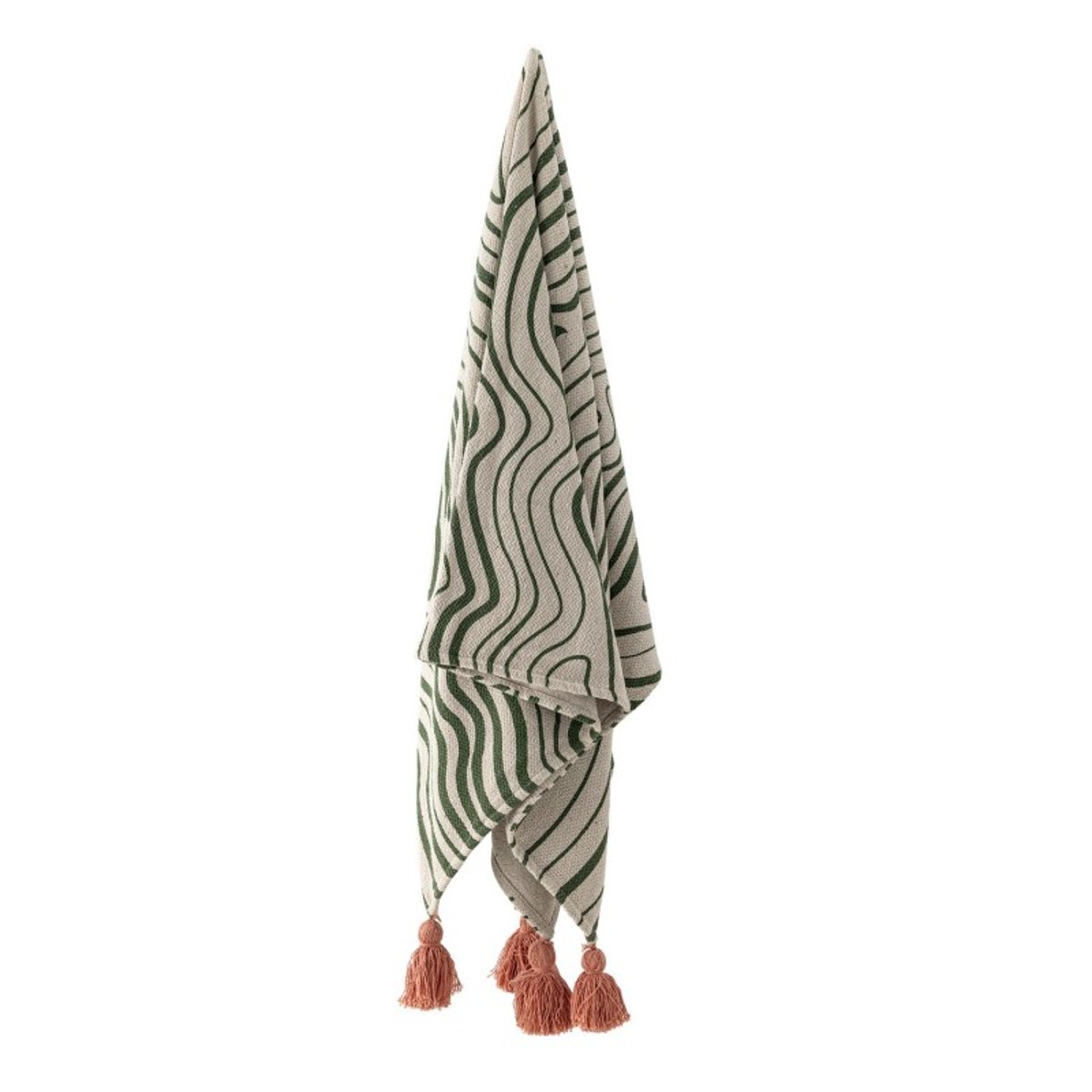 Plaid coton recyclé motif WOODSBY vert, BLOOMINGVILLE