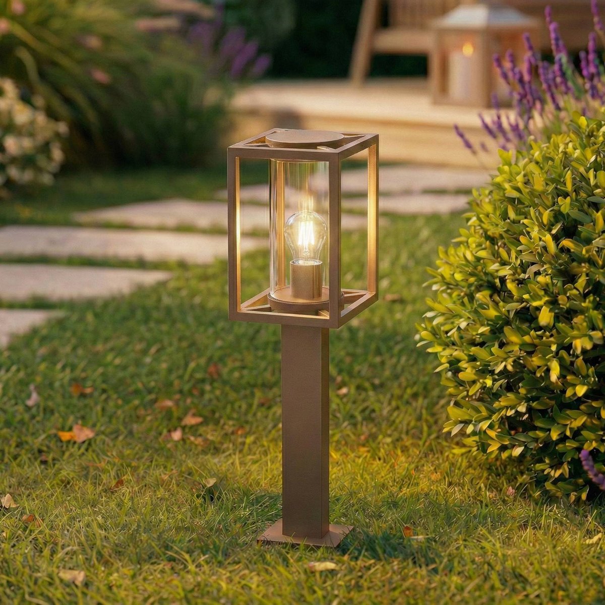 Luminaire extérieur en aluminium moderne marron, LUCANDE