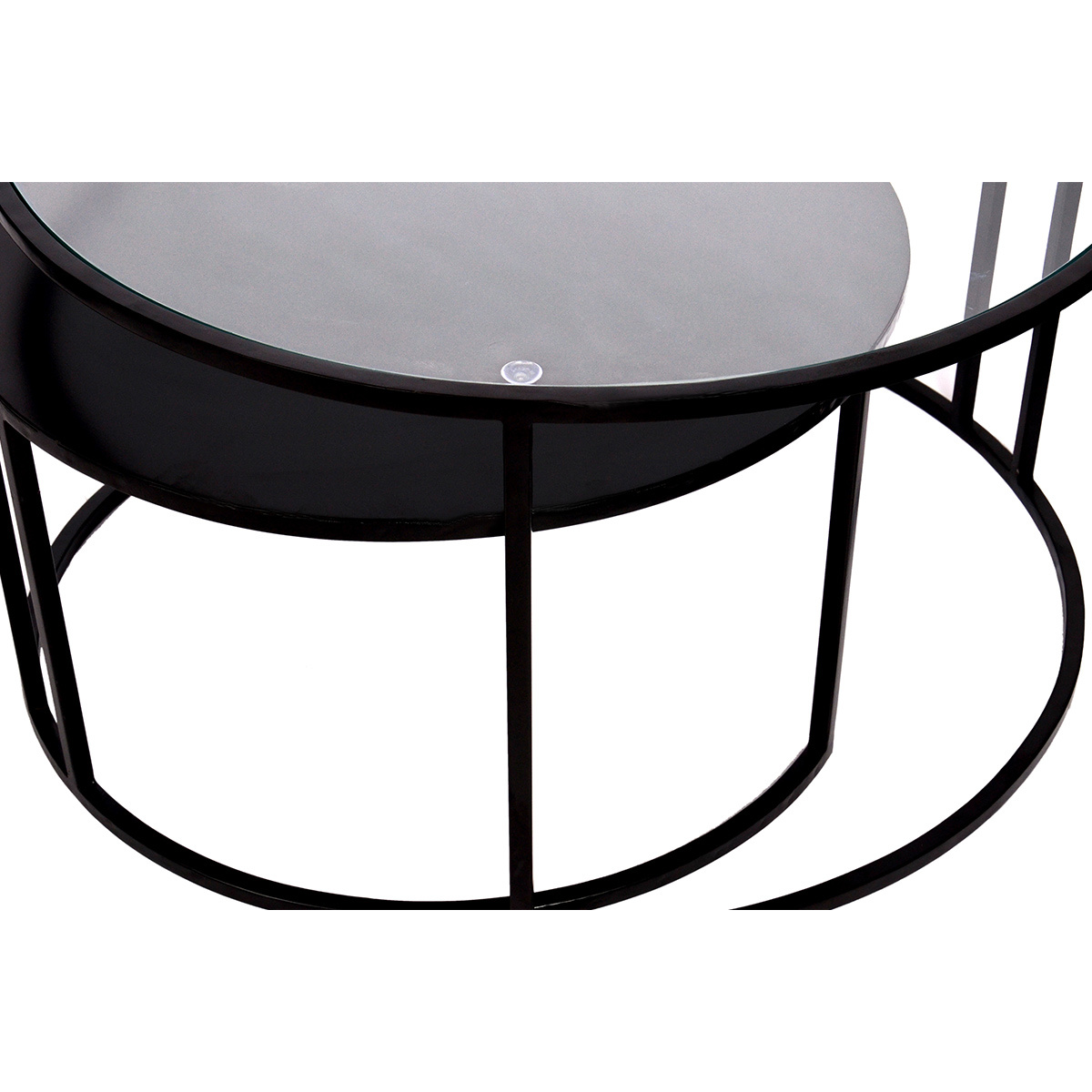 Tables basses gigognes rondes design TAHL (lot de 2) noir, MILIBOO