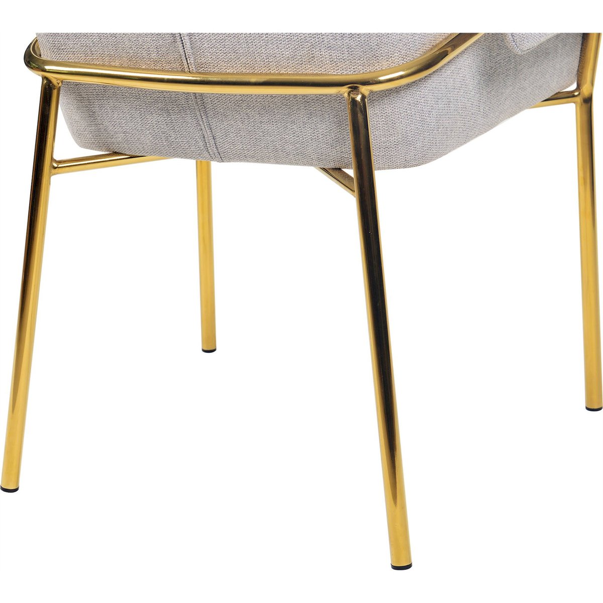 Chaise de salle à manger en tissu, Galia gris clair avec pieds dorés, ARTE ESPINA