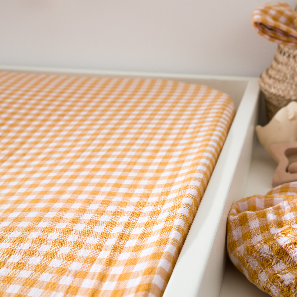 Lot de 2 housses de matelas à langer, Croizic rose/jaune, LA REDOUTE INTERIEURS