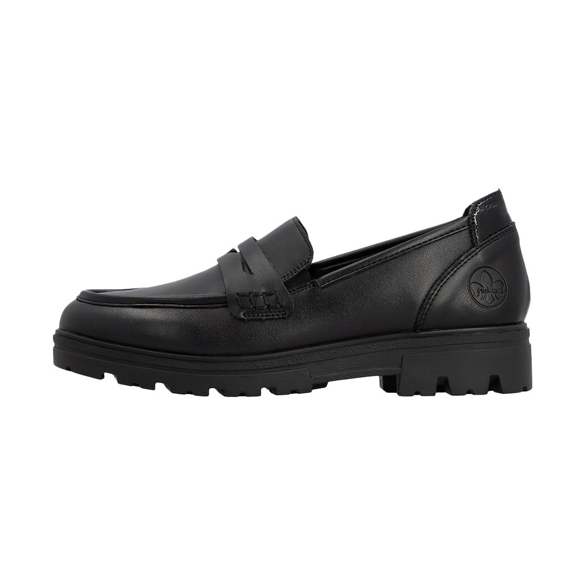 Mocassin Cuir Rgd noir, RIEKER