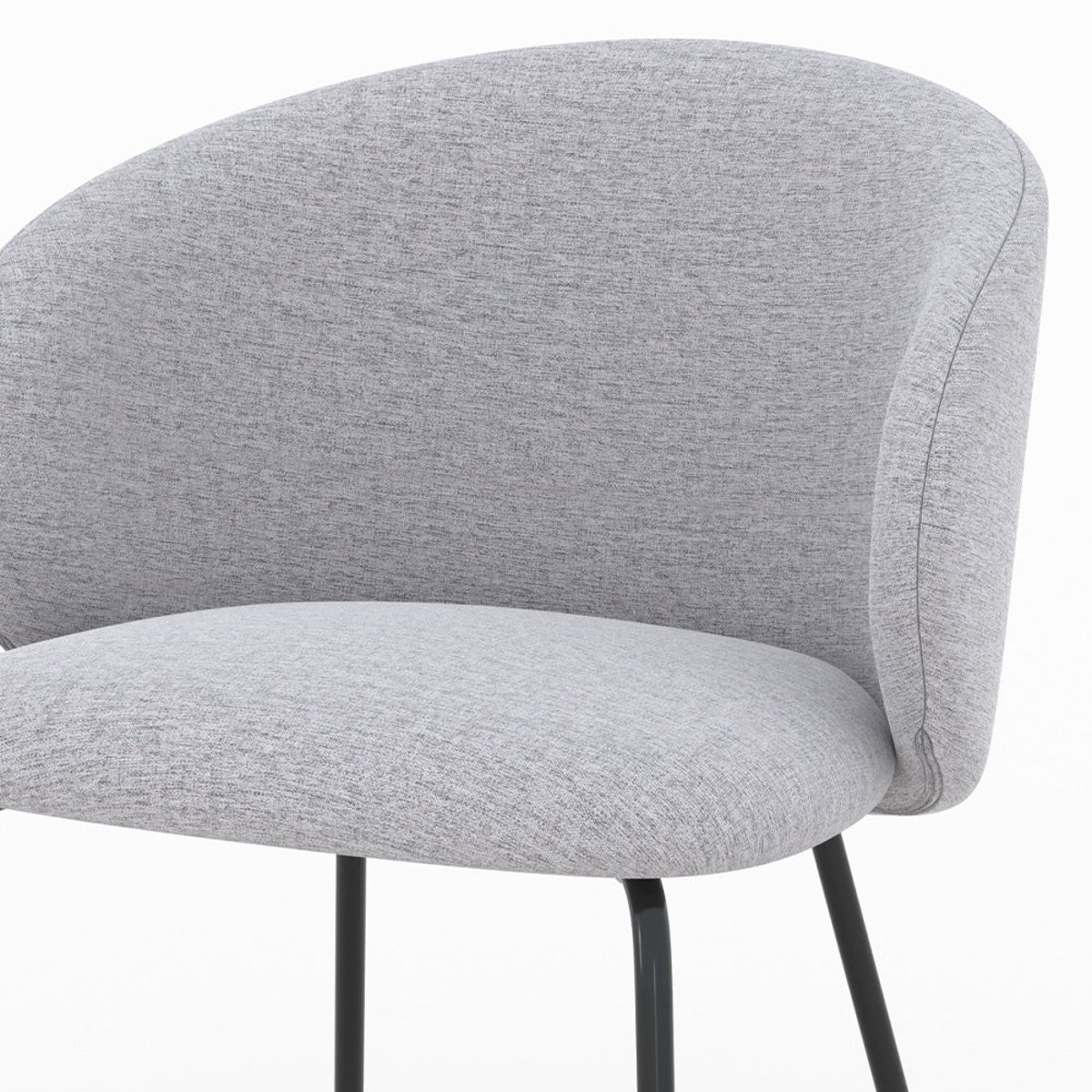 Lot de 2 chaises en tissu et pieds en métal - VICTORIA gris clair, MAISON PAVANE