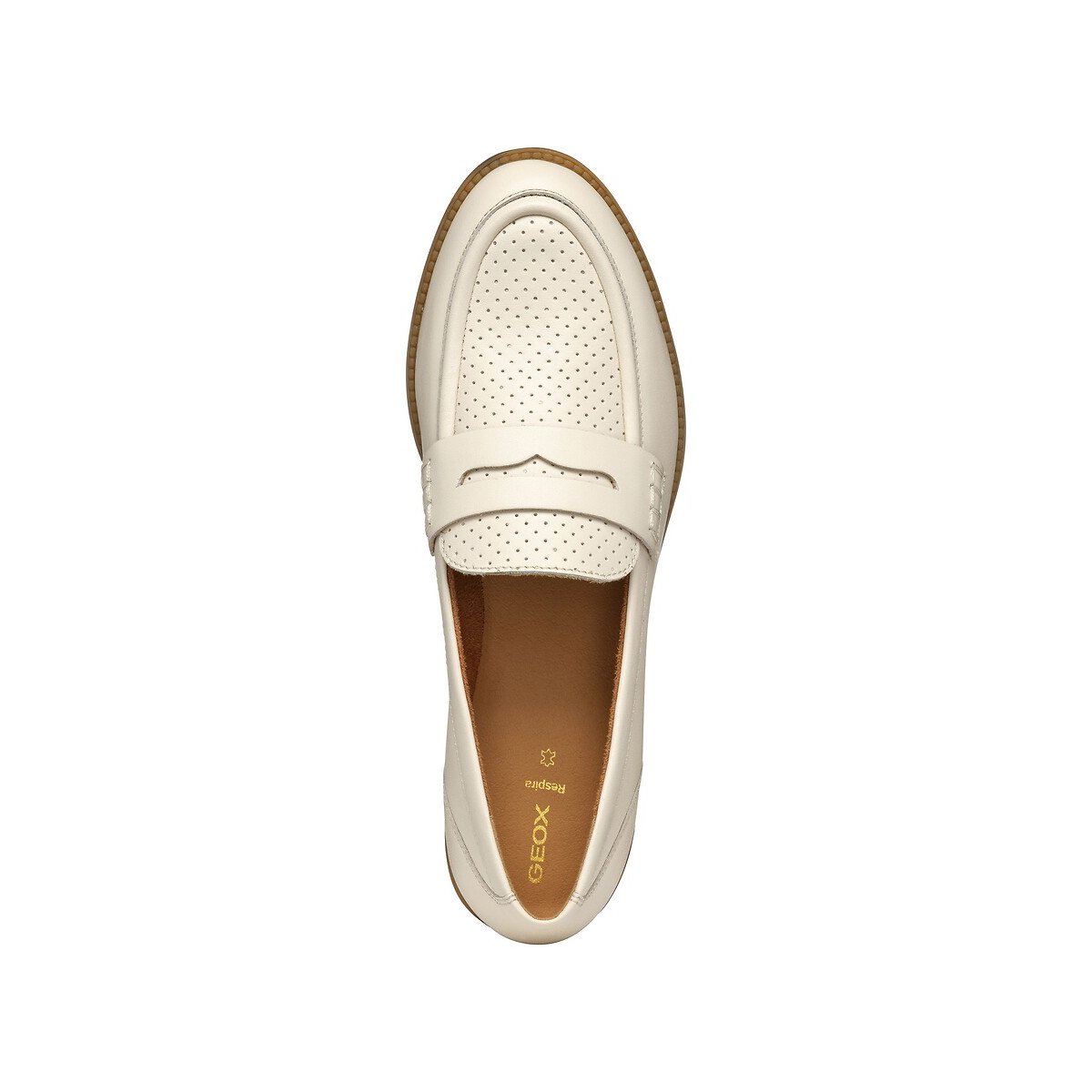 Jaylon 2 Leather Breathable Loafers ecru , GEOX