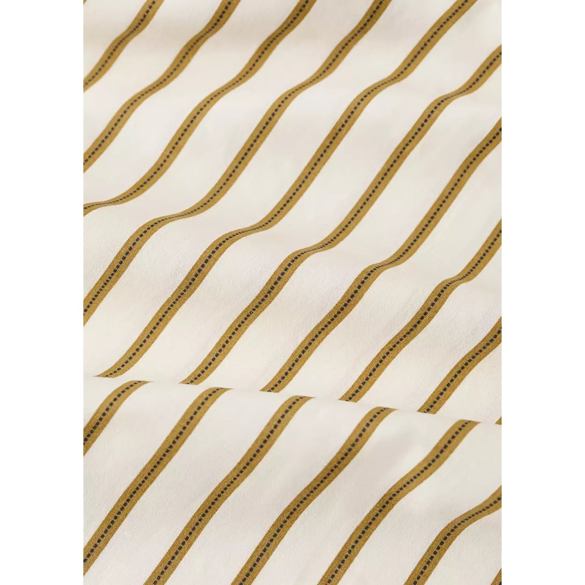 Housse de couette percale de coton rayures lit 180/200 cm ocre, MANGO HOME
