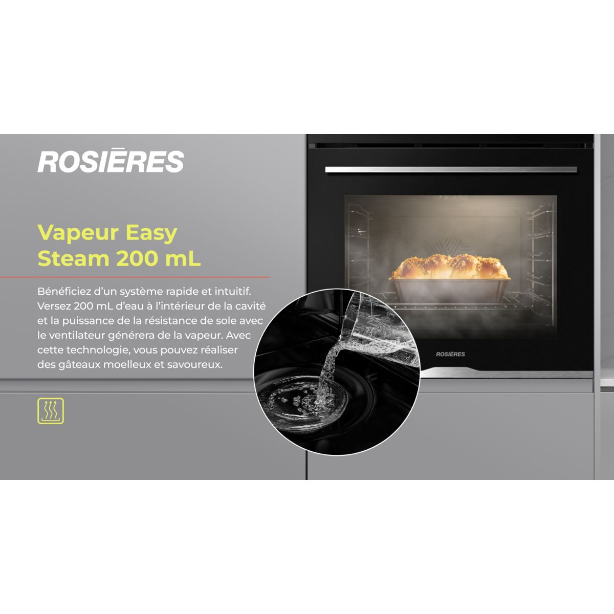 Four encastrable R FC376849PN couleur unique, ROSIERES