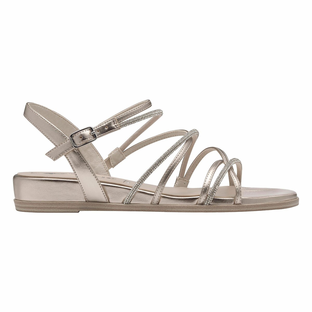 Sandales plates multibride platine, TAMARIS