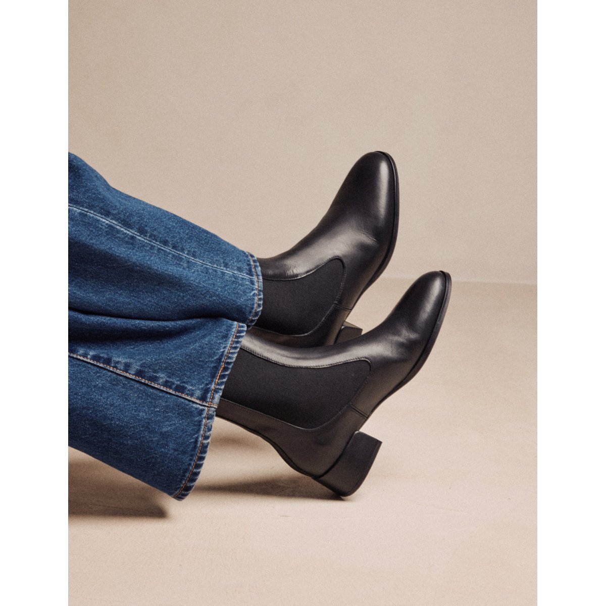 Bottines DELINA cuir noir, ODAJE