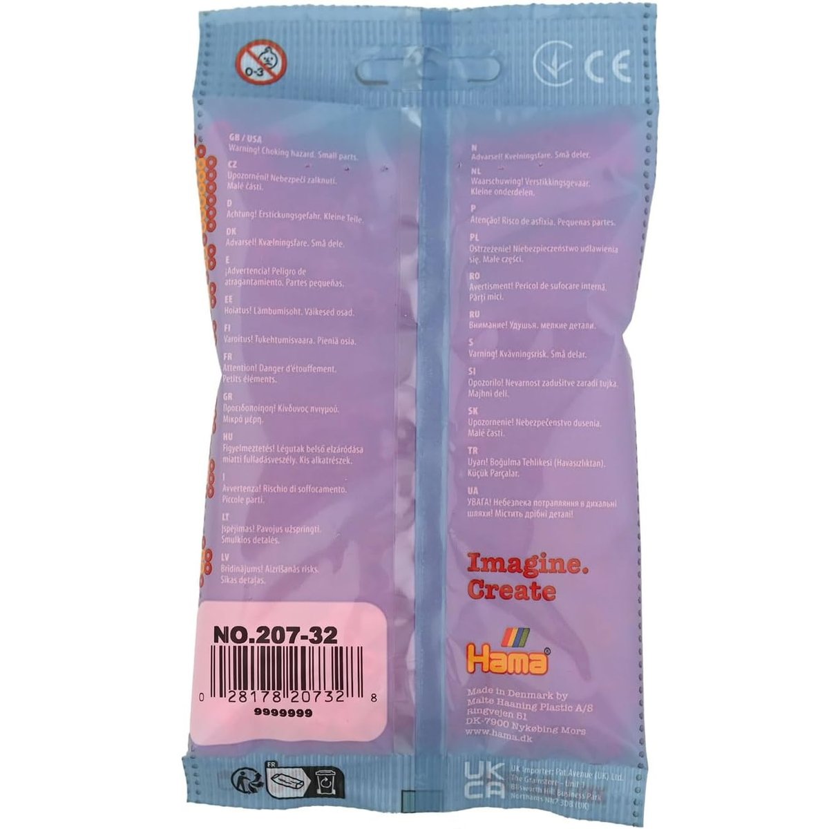 Sachet 1000 perles plastique Midi fuschia rose, HAMA