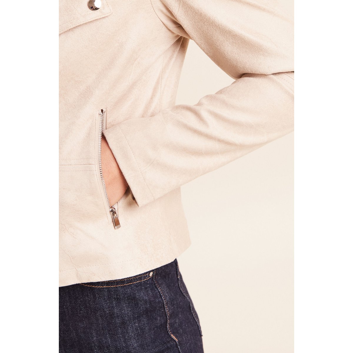 Veste droite zippée beige, BREAL