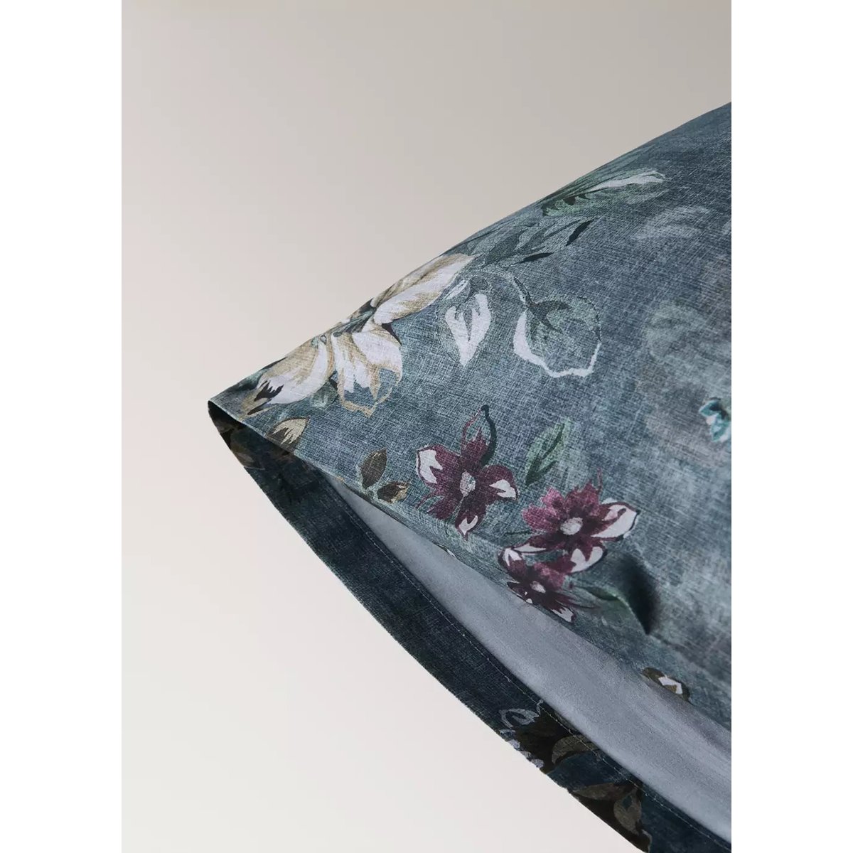 Lot de taies d’oreiller 100 % coton floral 50 x 75 cm vert forêt, MANGO HOME