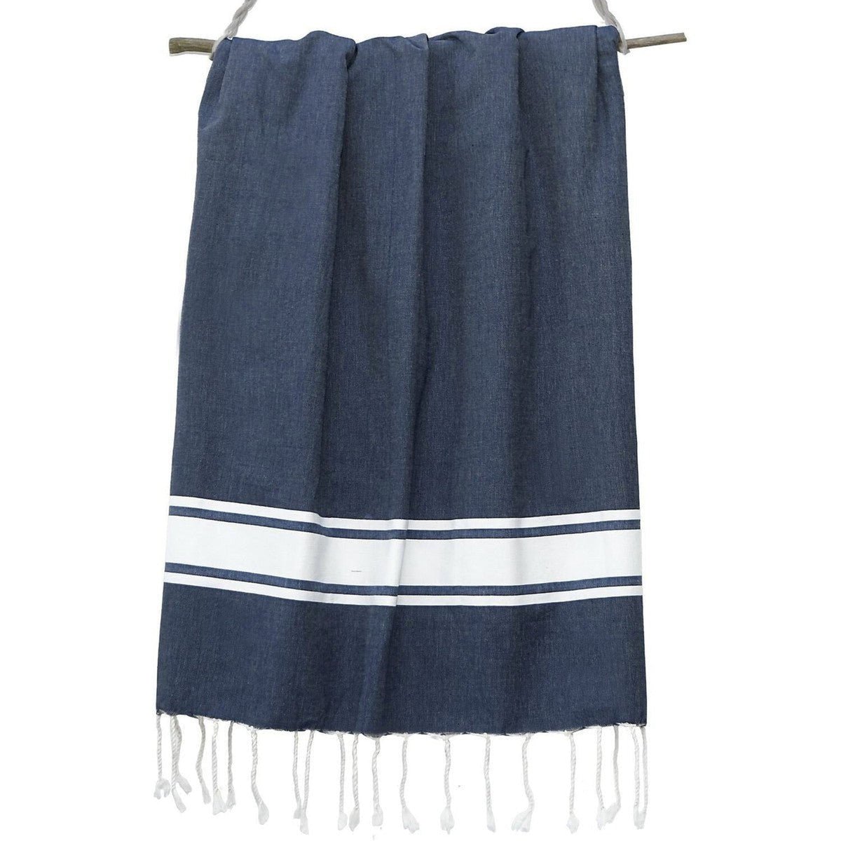 Lot de 2 foutas coton ST TROPEZ bleu jean, FEBRONIE