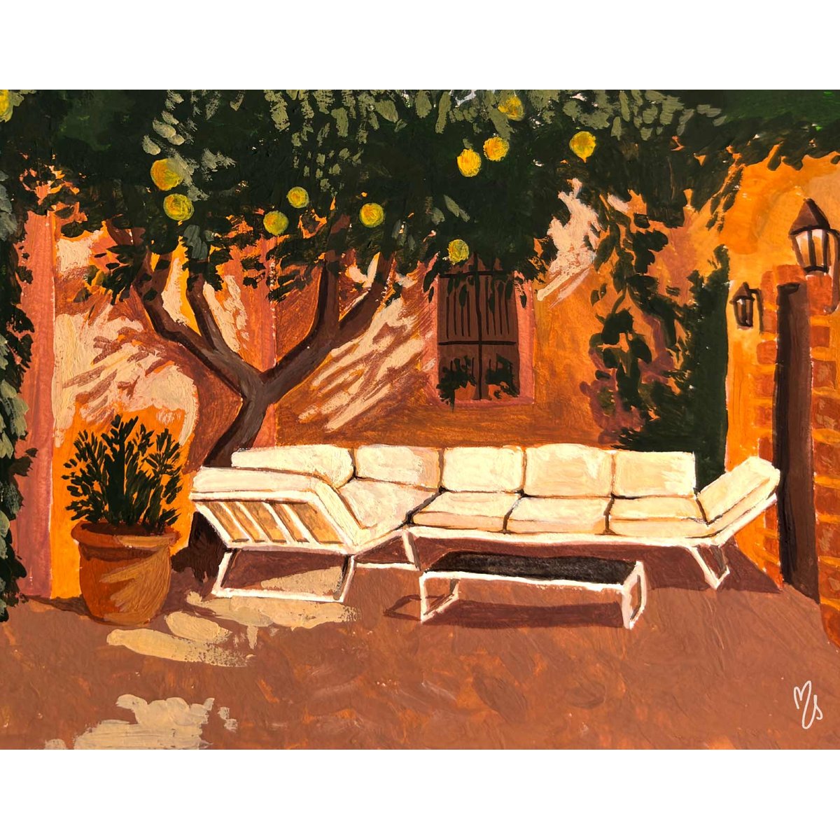 Salon de jardin d'angle 5pl et table, acier, KONNA beige/blanc, BEST MOBILIER