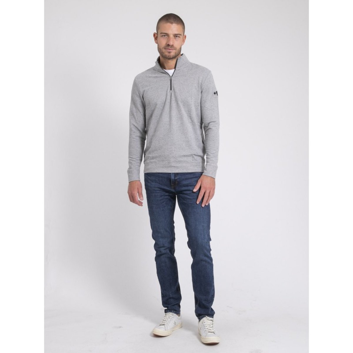 Sweat Col Montant Zippé Walonis gris, RITCHIE