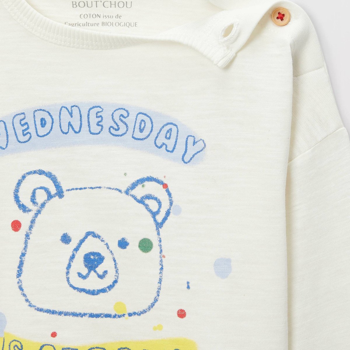T-shirt manches longues imprimé en coton BIO GOTS naturel, BOUT'CHOU