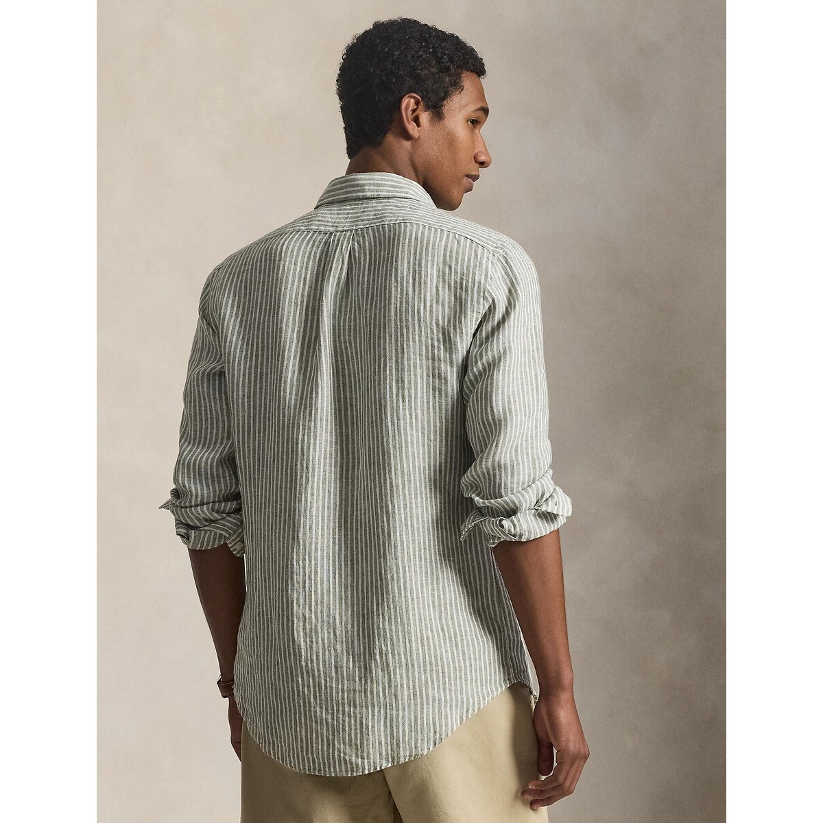 Chemise en lin kaki/blanc, POLO RALPH LAUREN