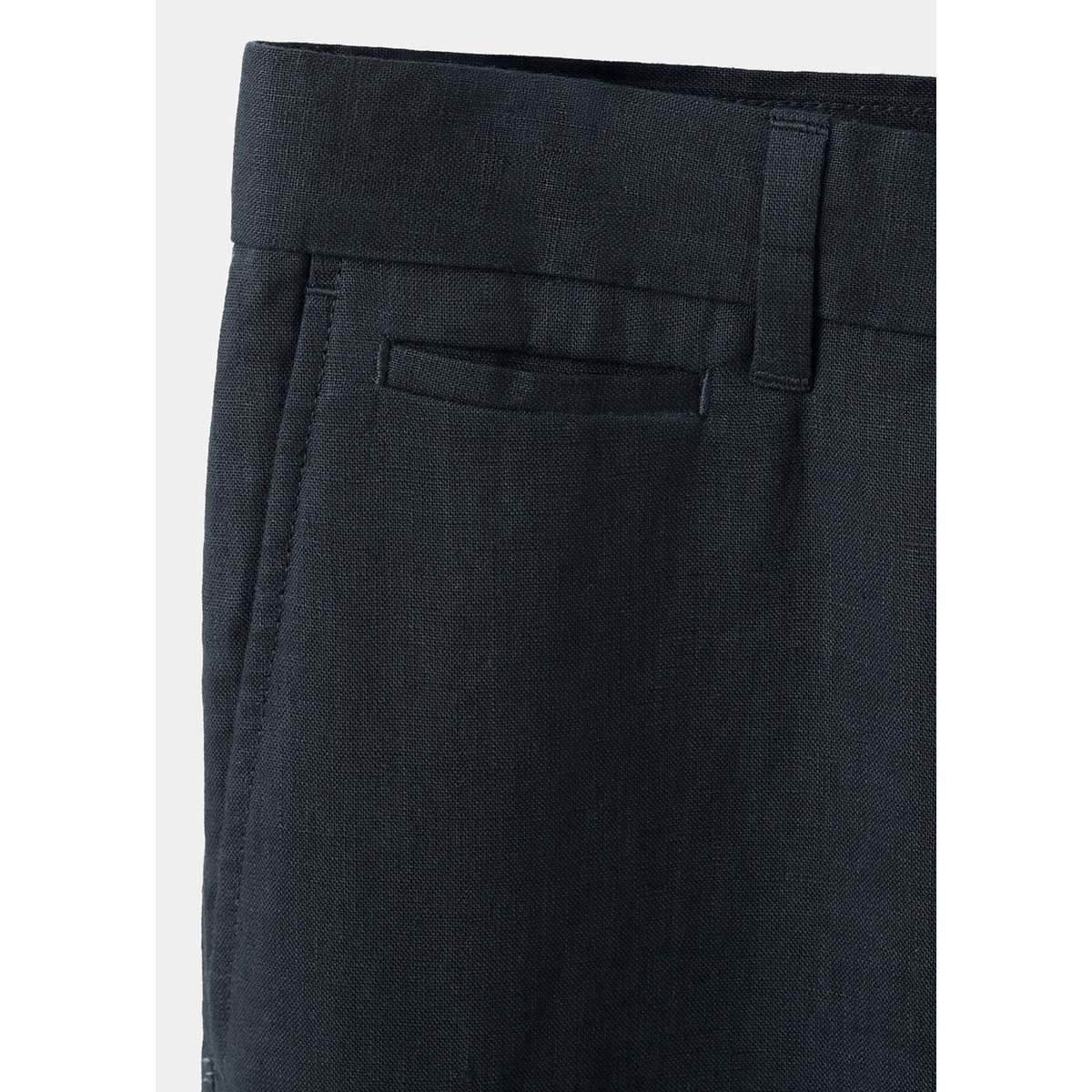 Pantalon 100 % lin slim fit bleu marine, MANGO MAN