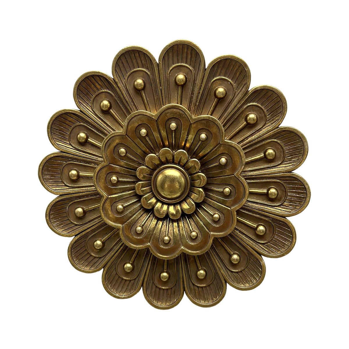 Déco murale fleur 15cm or, EMDE