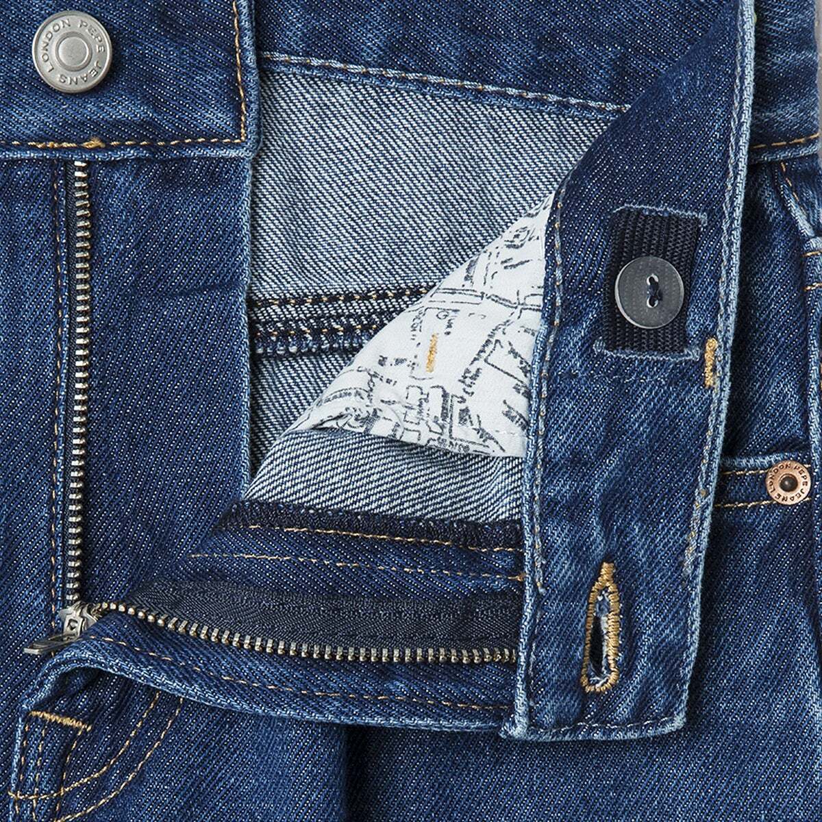 Jean Coupe Large, Taille Moyenne - Dan stone wash dark indigo, PEPE JEANS