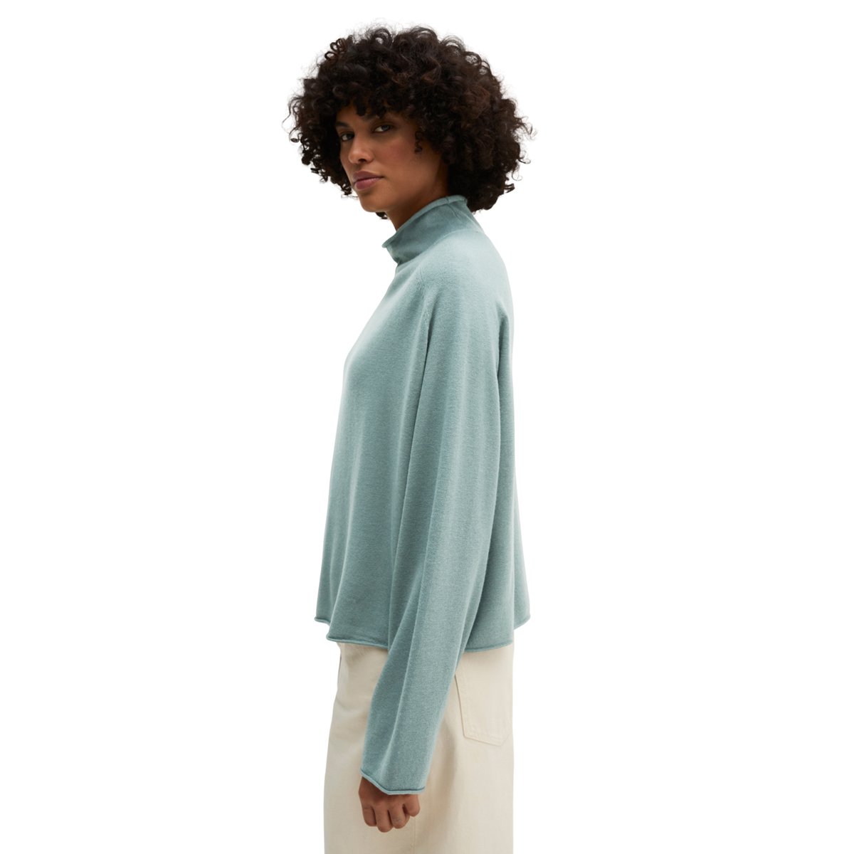 Pull coupe classique en mélange de laine vierge douce bleu clair, MARC O'POLO
