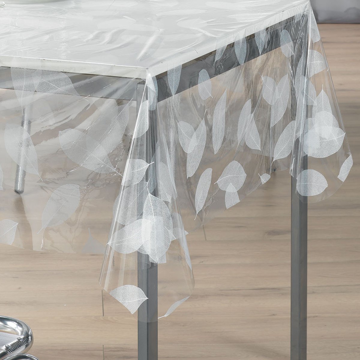 Nappe rectangle transparente print feuillages transparent, DOUCEUR D'INTÉRIEUR