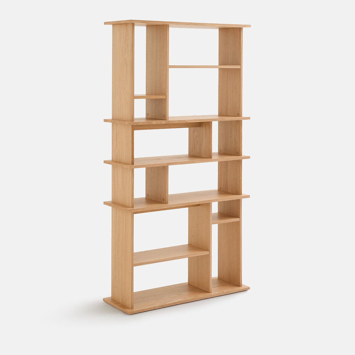 Asymmetrische boekenkast, eikenfineer, 12 nissen, hoogte 180 cm, ABAC eikkleur, LA REDOUTE INTERIEURS