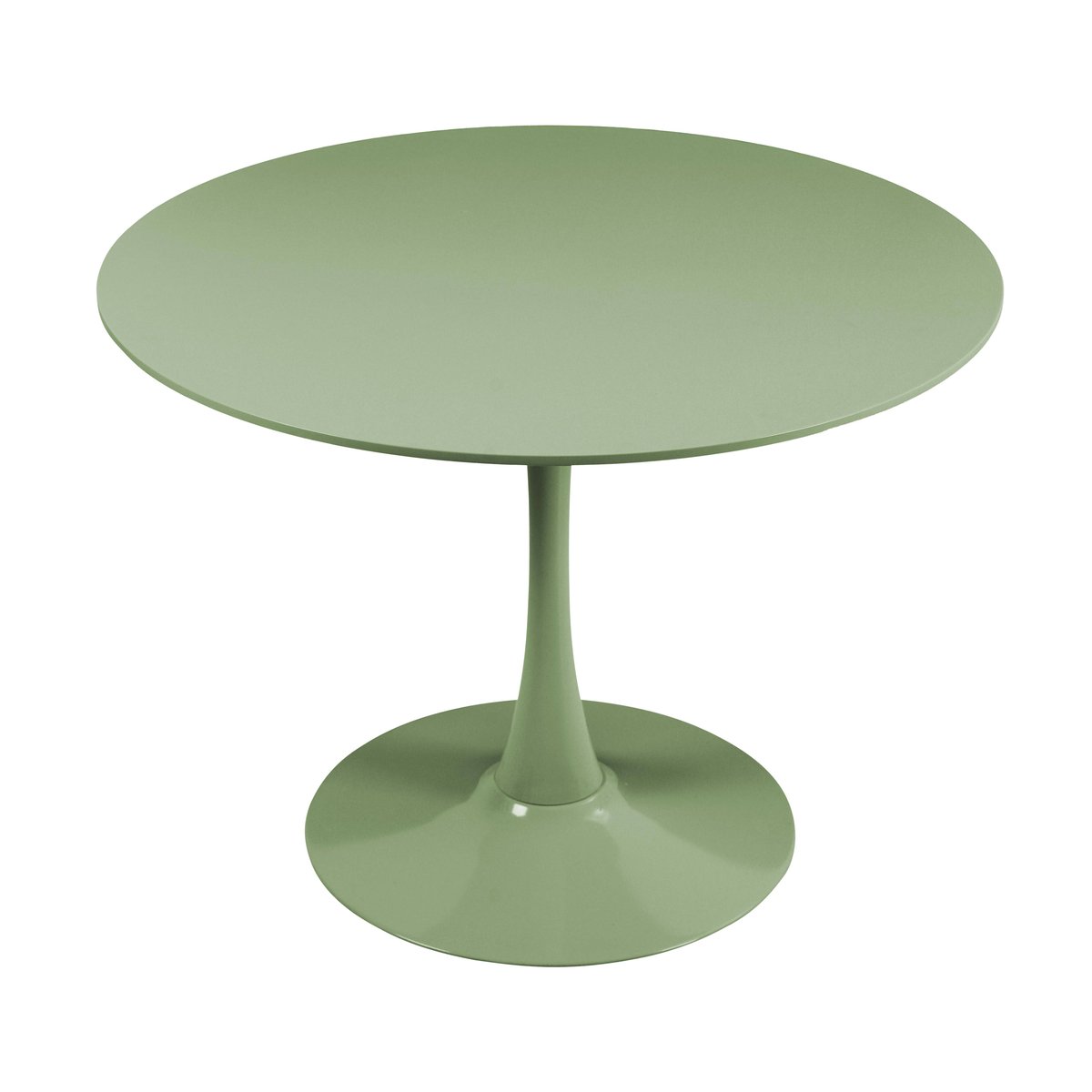 Table à manger ronde unie 4 personnes 100 cm, FANCY vert, OVIALA