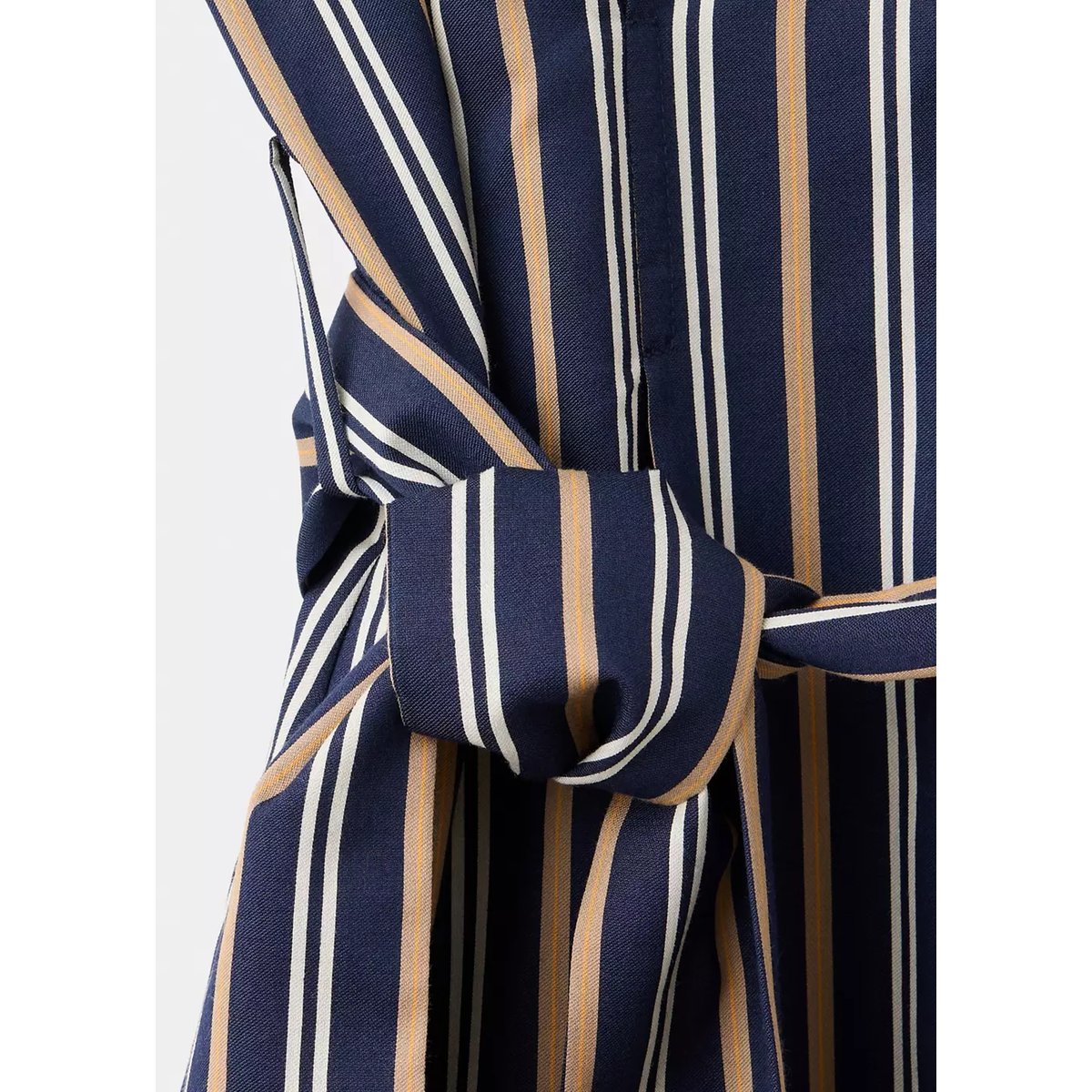 Robe chemisier à rayures bleu marine, MANGO