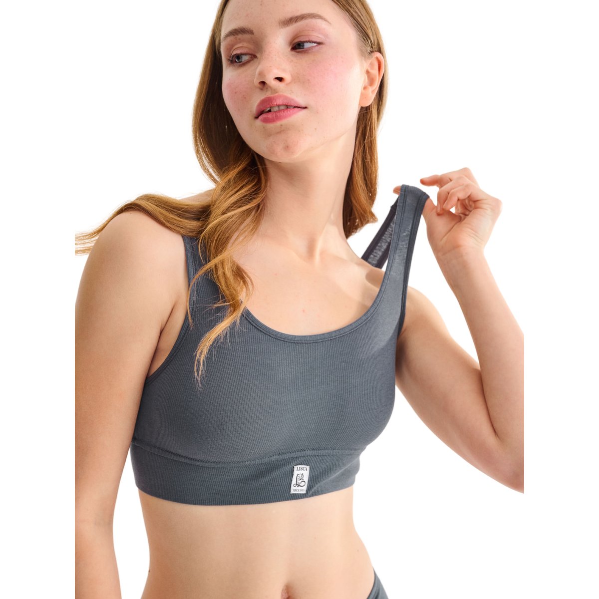Soutien-gorge top brassière sans armatures FREEDOM gris, LISCA