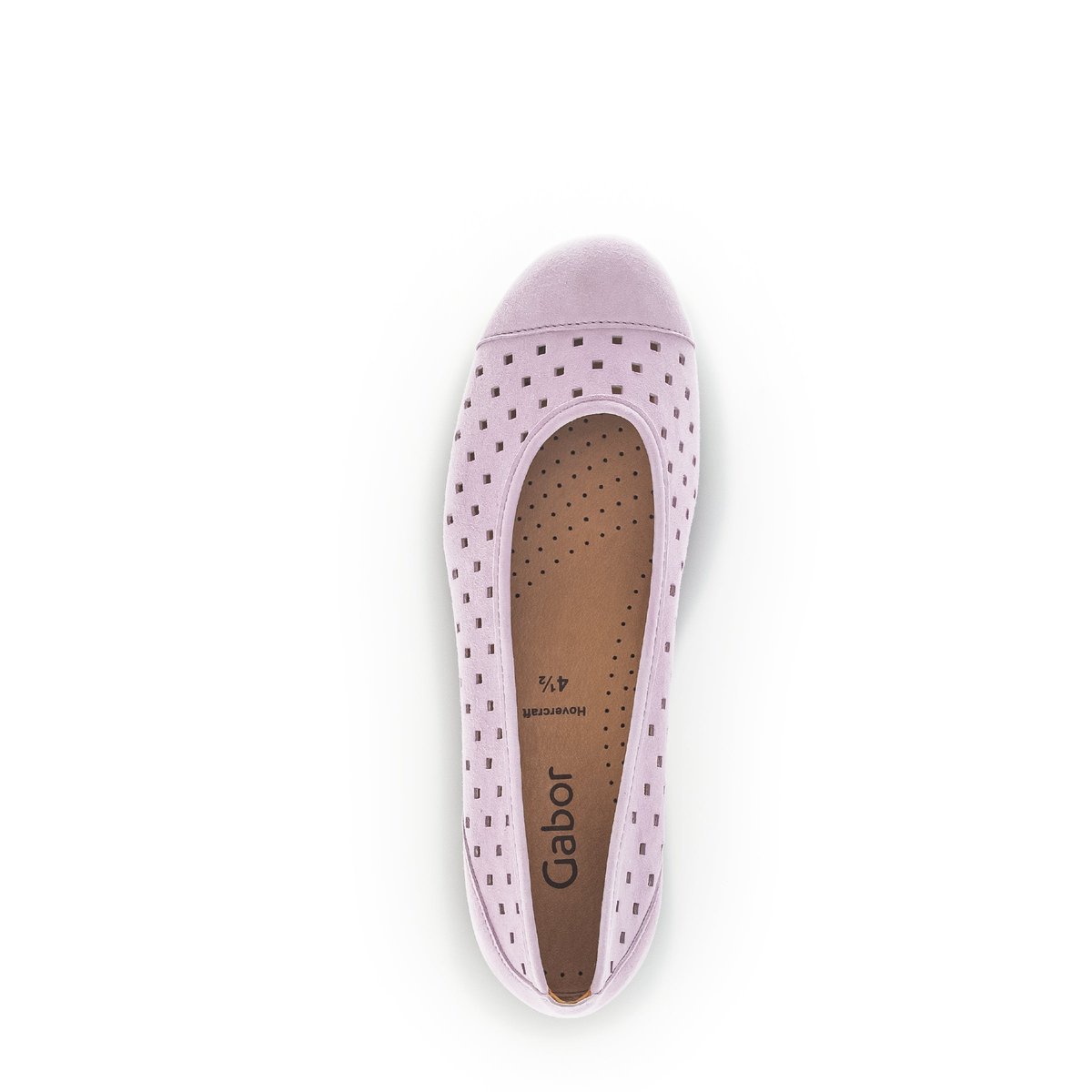 Ballerines en suède à talon décroché violet, GABOR