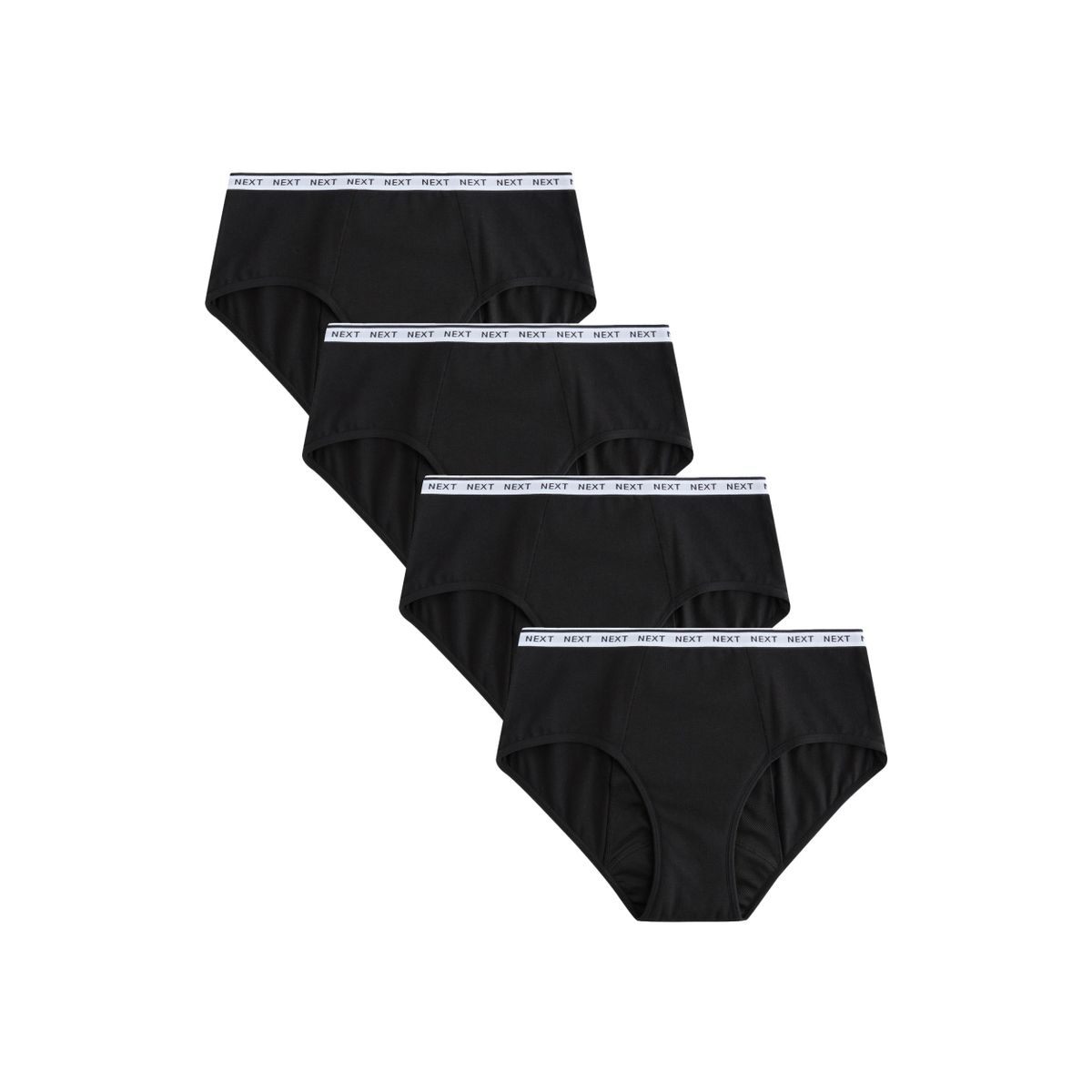 Culotte menstruelle flux abondant, lot de 4 noir, NEXT