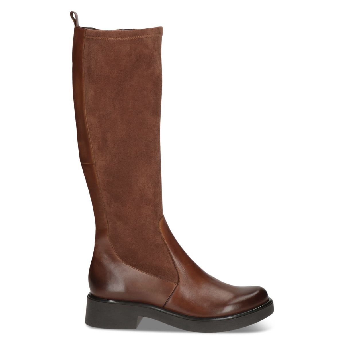 Bottes talon bloc marron chocolat nubuck, CAPRICE