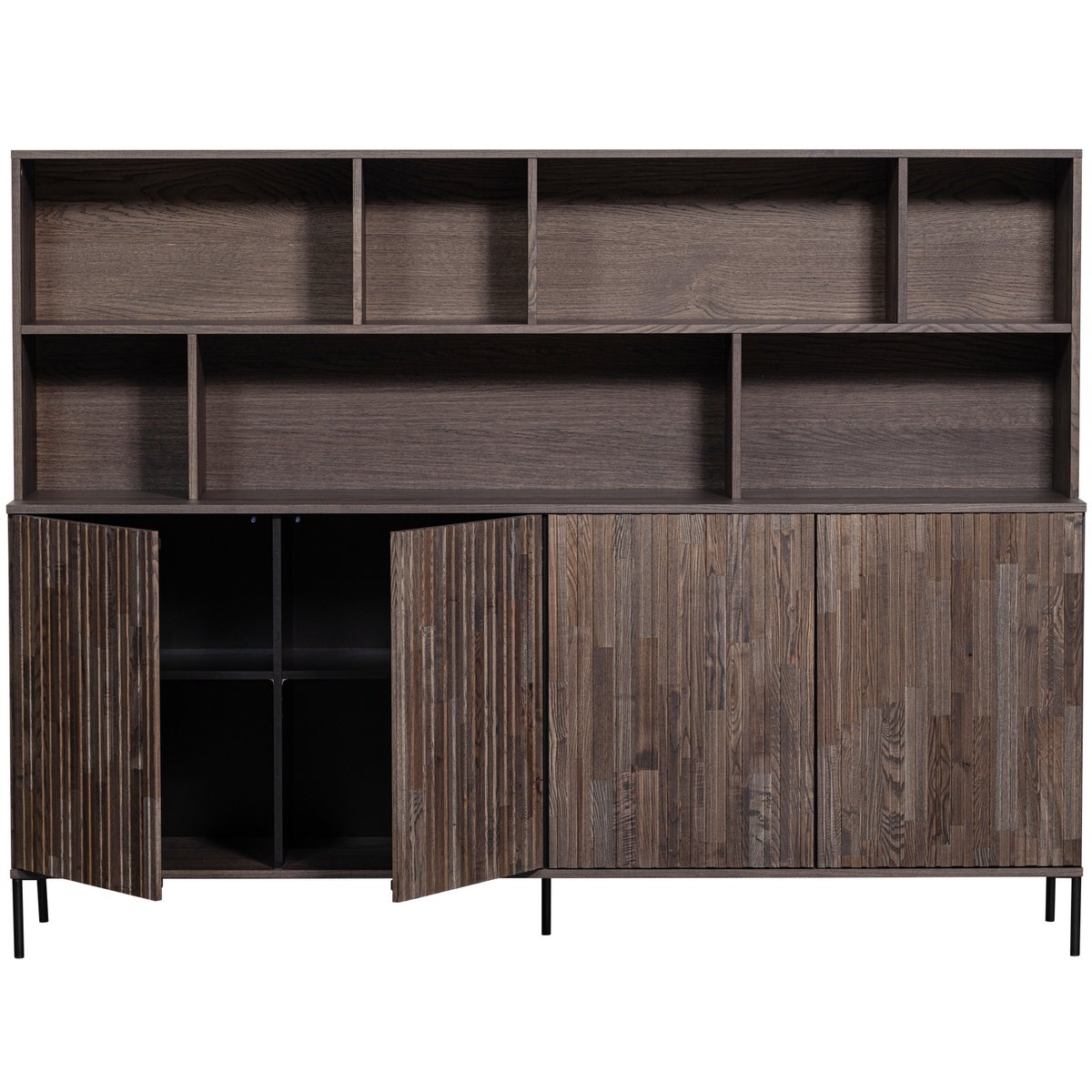 Armoire vitrine GRAVURE brun, WOOOD