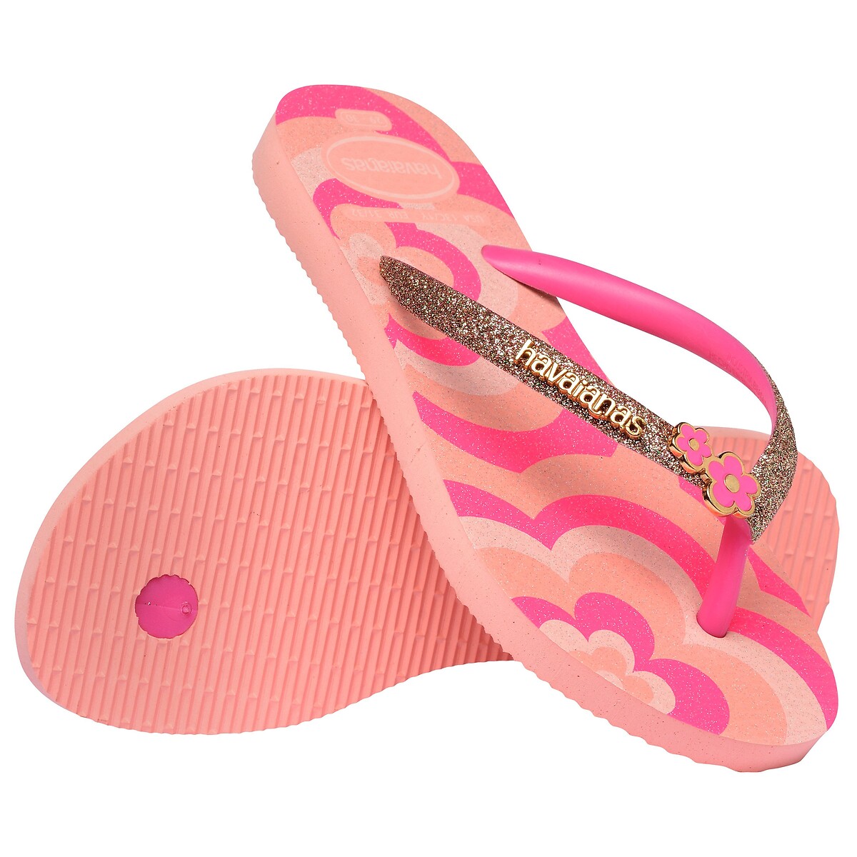 Flip-Flops HAV. KIDS SLIM GLITTER II rosa, HAVAIANAS