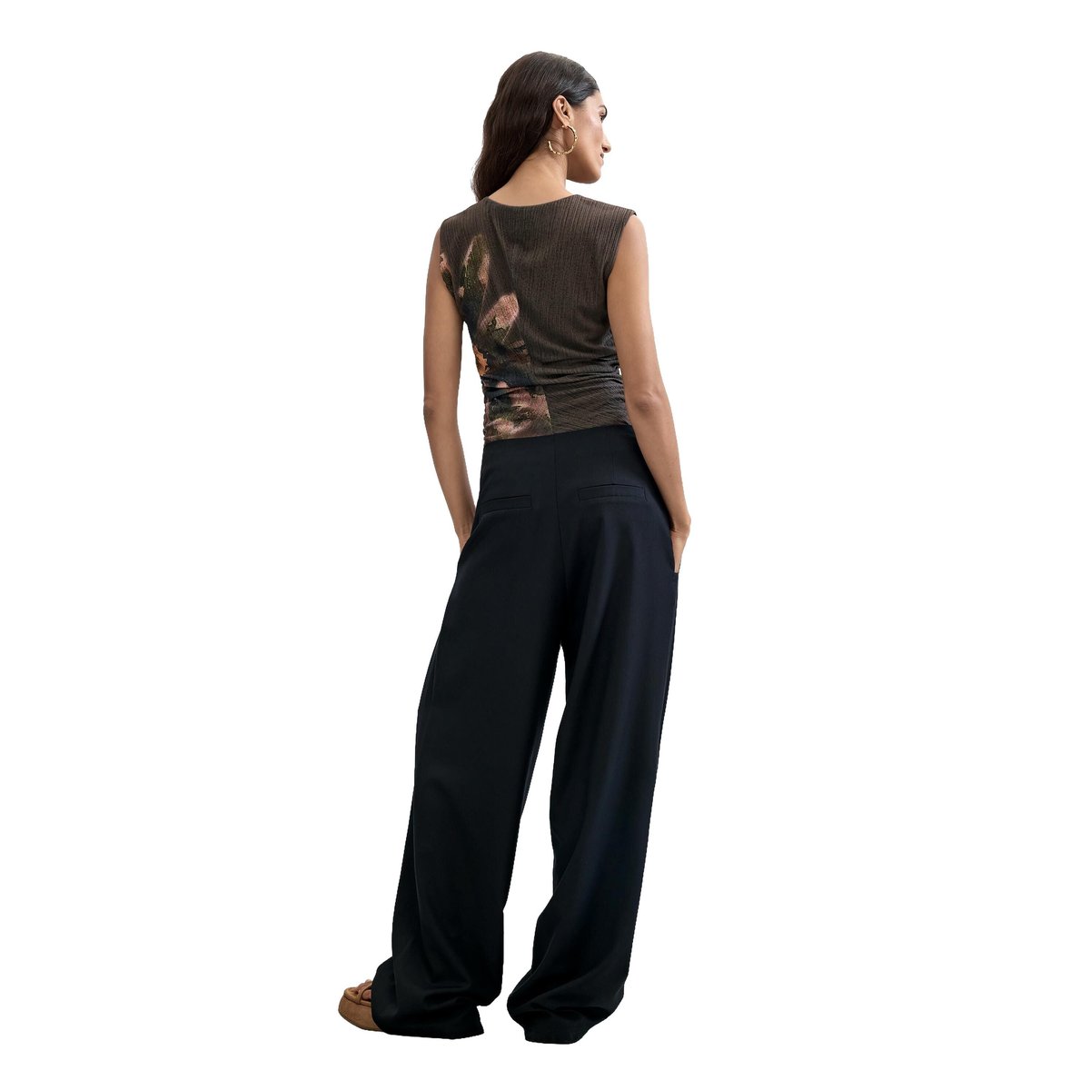Pantalon long à pinces noir, DESIGUAL