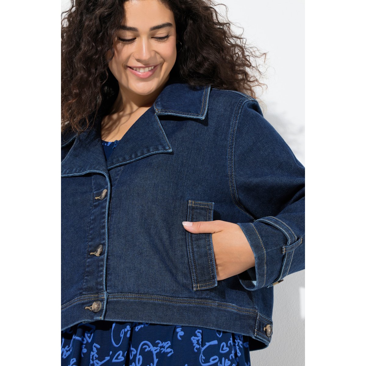 Veste en jean courte bleu jean, ULLA POPKEN