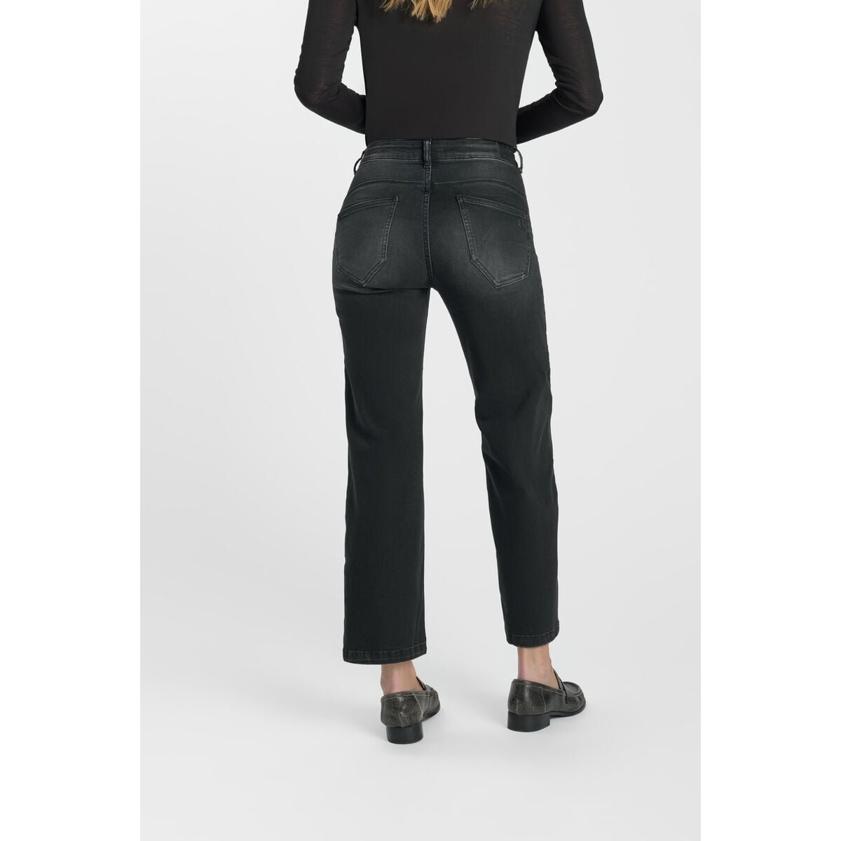 Jeans loose, large pulp wide leg , 7/8ème black / black, LE TEMPS DES CERISES