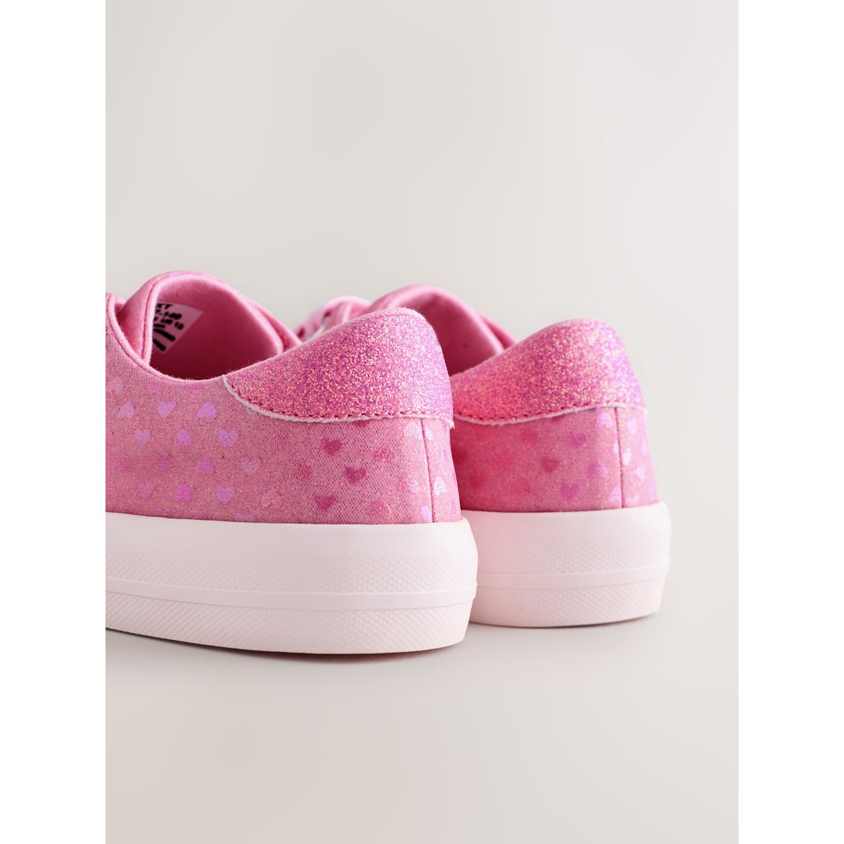 Baskets basses à lacets perles roses, NEXT