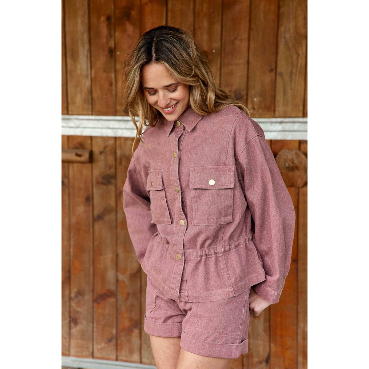 Veste col chemise uni VITA 42-vieux rose, LA PETITE ETOILE