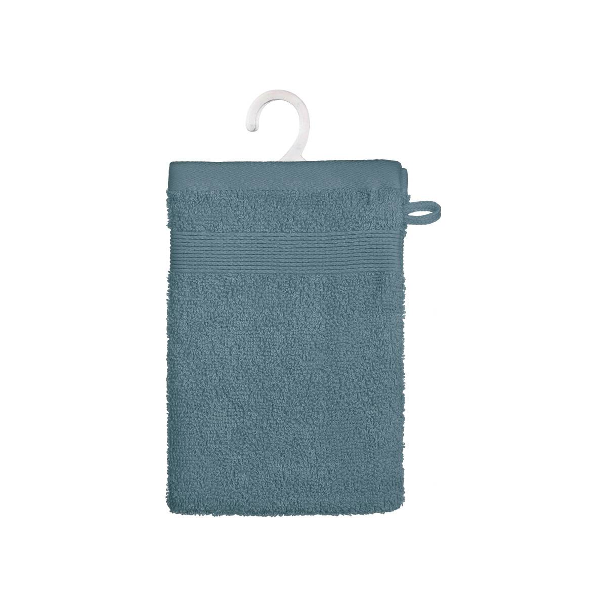 Lot de 2 gants de toilette PRAIA bleu orage, ATMOSPHERA