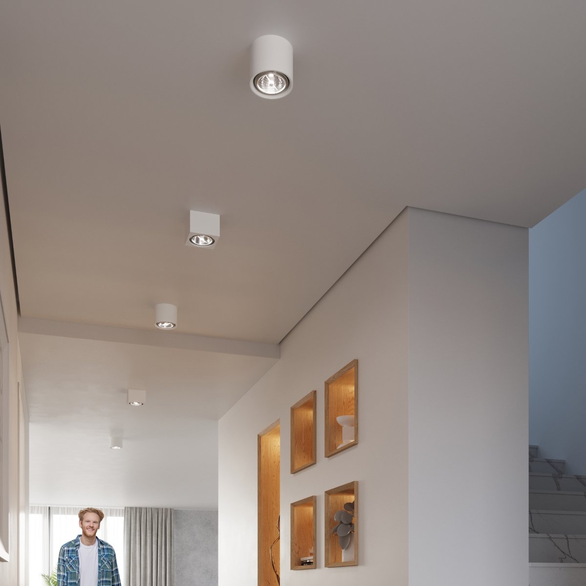 Plafonnier Céramique Blanc GU10/ES111 1 Kalu blanc, EDEN