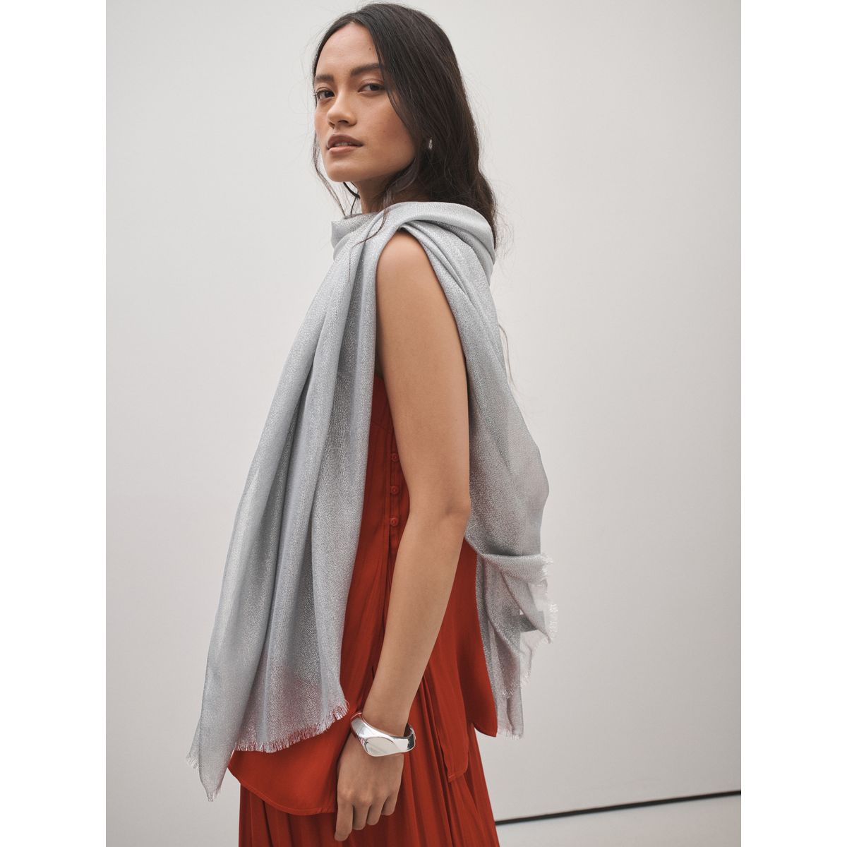 Foulard léger scintillant argent, NEXT