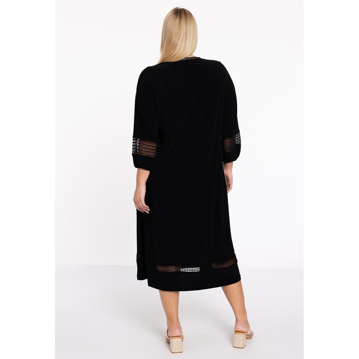 Robe avec ficelle à la taille noir, YOEK