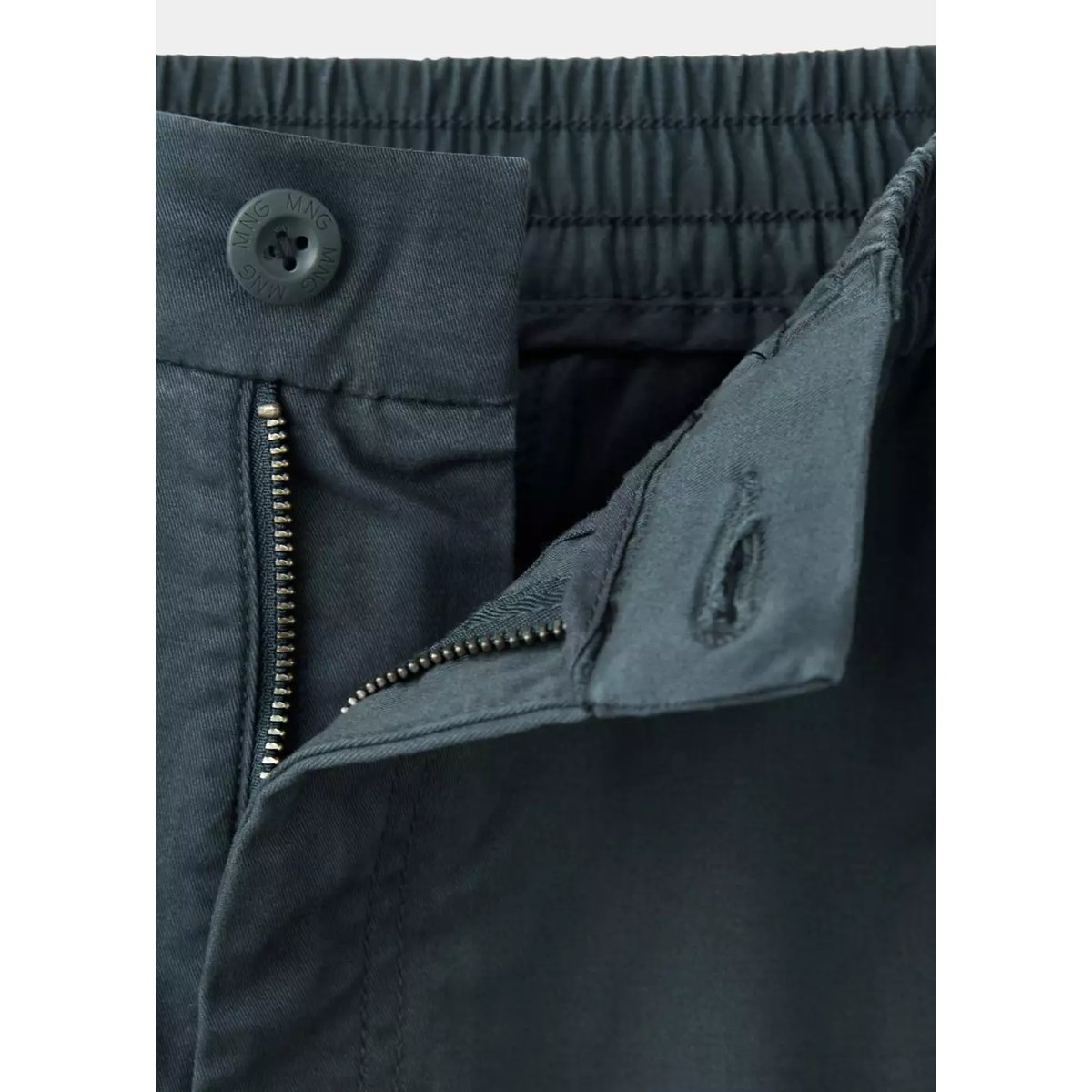 Pantalon droit cargo bleu marine, MANGO TEEN